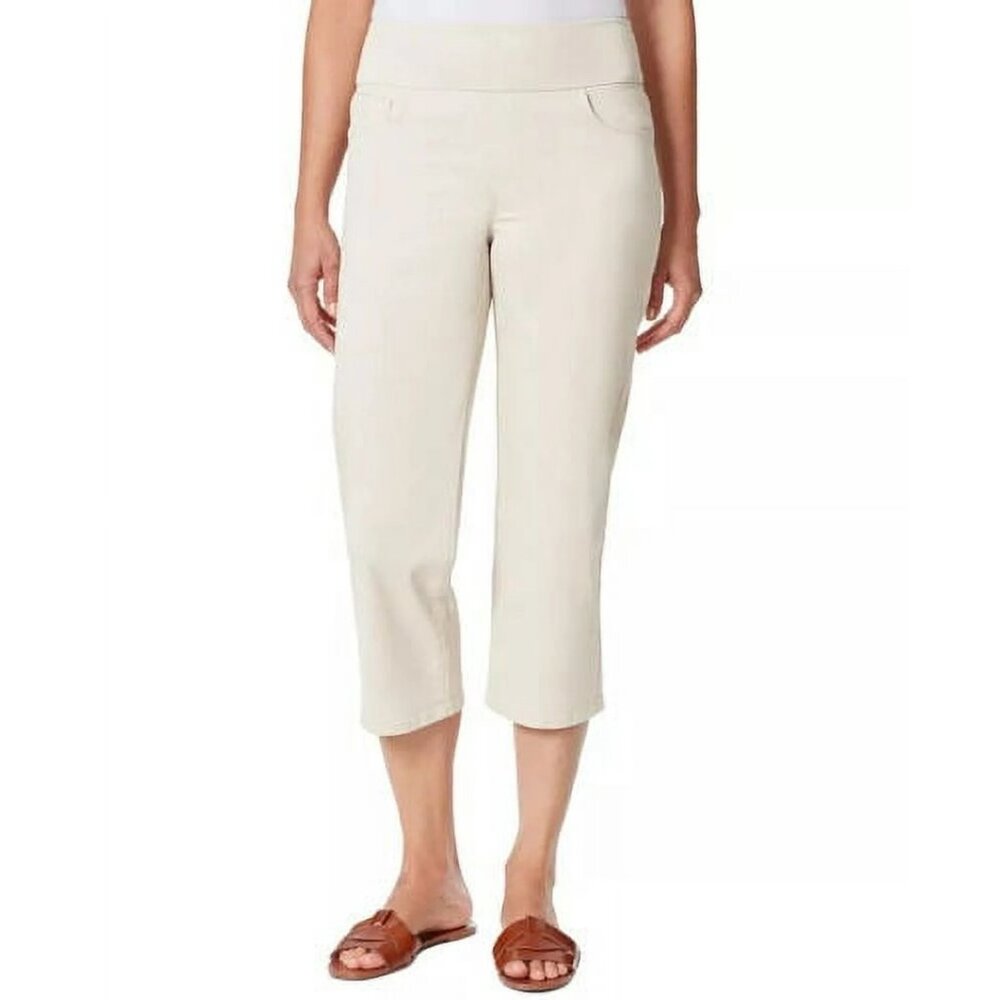 Gloria Vanderbilt Womens Pull On Crop Pant (Stonewood, 18)